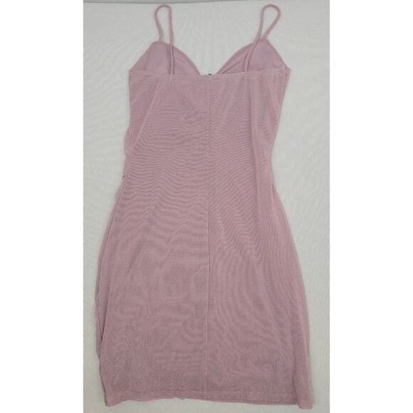 Windsor Sleeveless Sparkly Mauve Glitter Ruffle Mini Dress Sz Large - Picture 5 of 7